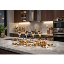 Herencia Aura Gold Serisi: 18 Parça Premium Cam Bardak & Çeyiz Seti