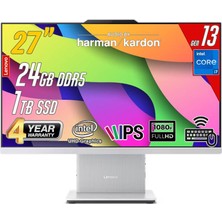Lenovo Ideacentre 27IRH9 Intel Core I7-13620H 24GB 1tb 27 Fhd Freedos Beyaz All In One Bilgisayar