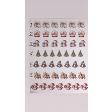 PremiumPort 25 Adet 4 cm Uv Baskılı Ahşap Yılbaşı Figürü, Süsleme Için Uygun