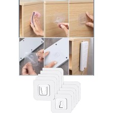 PremiumPort 10'lu Kendinden Yapışkanlı Iç Içe Geçmeli Çok Amaçlı Askı Seti