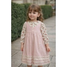 Gültekin Bebe Kumru Çiçekli Etek Ucu Dantelli Kız Jile 2-5 YAŞ-4444495 - Somon