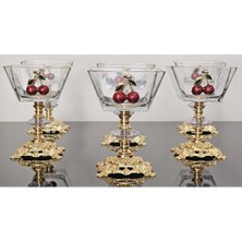 Atabey Home Collection 6'lı Kirazlı Döküm Ayaklı Magnolia Dondurmalık & Kase & Sunumluk Cup
