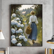 Ninastore Mavi Ortanca Duvar Sanatı Vintage Çiçek Baskısı Romantik Dijital Indirme Kır Evi Tarzı Yazdırılabili