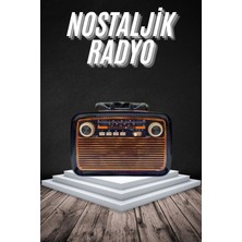 Eskitme Nostalji Tasarımlı Bluetoothlu Nostalji Radyo Ahşap Nostaljik Görünümlü