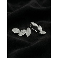 Erdobia 925 Ayar Elişi Telkari Gümüş Yaprak Motifli Yatay Sarmaşık Küpe