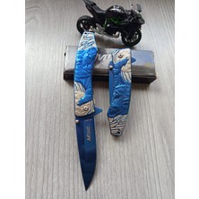 Salgaro Mavi Kurt Gravürlü Çakı Bıçak