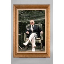 Giyense Özel Seri Altın Paspartulu Çerçeveli Atatürk Tablo T457
