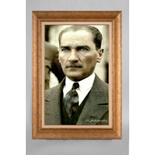 Giyense Özel Seri Altın Paspartulu Çerçeveli Atatürk Tablo T213
