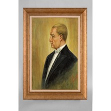 Giyense Özel Seri Altın Paspartulu Çerçeveli Atatürk Tablo T286