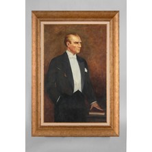 Giyense Özel Seri Altın Paspartulu Çerçeveli Atatürk Tablo T802