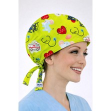 Dr. Mitra Cerrahi Bone Medikal Doktor Hemşire Hastane Bonesi Unisex - Fosforlu Yeşil Acil