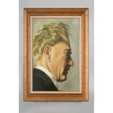 Giyense Özel Seri Altın Paspartulu Çerçeveli Atatürk Tablo T800