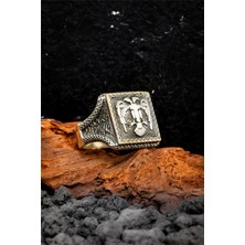 Silverplus 925 Ayar Selçuklu Kartalı Gümüş Erkek Yüzük