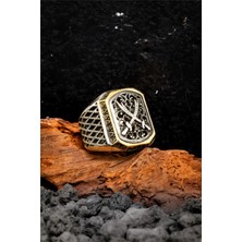 Silverplus 925 Ayar Çift Kılıç Zülfikar Gümüş Erkek Yüzük