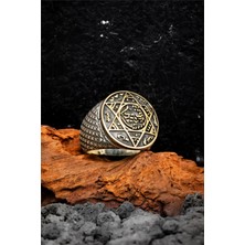 Silverplus Karartmalı Hz. Süleyman Mührü 925 Ayar Gümüş Erkek Yüzük