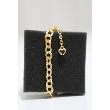 Luxon Collection Gold Kalp Uç Figürlü Çelik Gold Bileklik