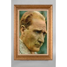 Giyense Özel Seri Altın Paspartulu Çerçeveli Atatürk Tablo T132