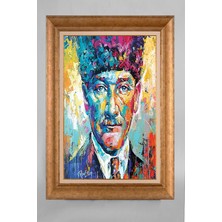 Giyense Özel Seri Altın Paspartulu Çerçeveli Atatürk Tablo T490