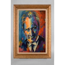 Giyense Özel Seri Altın Paspartulu Çerçeveli Atatürk Tablo T516