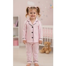 Loodus Pembe Çizgili Kız Çocuk Pijama Takımı