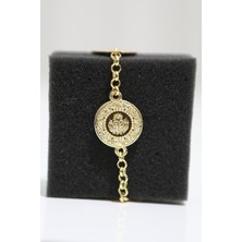 Luxon Collection Kıvrım Figürlü Çelik Gold Bileklik