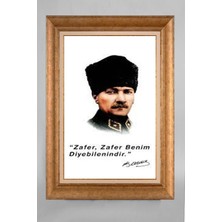 Giyense Özel Seri Altın Paspartulu Çerçeveli Atatürk Tablo T304