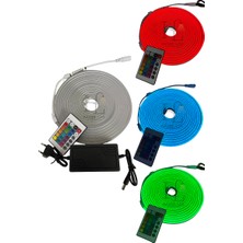 Hazar Led 220 Volt Rgb Esnek Neon Şerit LED Set Kumandalı IP65 Dış Mekan 5 Metre