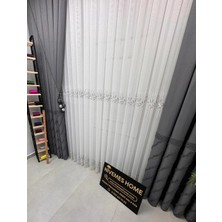 Nivemes Home Nivemeshome Eylülzade Gümüş Detay 1/3 Pileli Tül Perde Apm
