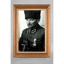 Giyense Özel Seri Altın Paspartulu Çerçeveli Atatürk Tablo T746