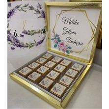 Siyah Lale Karton Kutulu Baskılı Madlen Çikolata 50 Adet