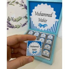 Siyah Lale Nikah Şekeri Karton Kutulu Baskılı Madlen Çikolata 50 Adet