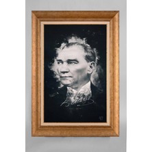 Giyense Özel Seri Altın Paspartulu Çerçeveli Atatürk Tablo T134