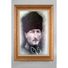 Giyense Özel Seri Altın Paspartulu Çerçeveli Atatürk Tablo T196