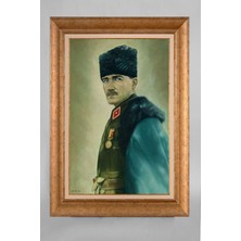 Giyense Özel Seri Altın Paspartulu Çerçeveli Atatürk Tablo T293