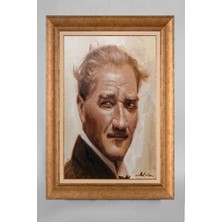 Giyense Özel Seri Altın Paspartulu Çerçeveli Atatürk Tablo T412