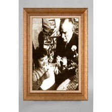 Giyense Özel Seri Altın Paspartulu Çerçeveli Atatürk Tablo T511