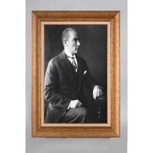 Giyense Özel Seri Altın Paspartulu Çerçeveli Atatürk Tablo T606