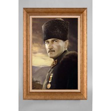 Giyense Özel Seri Altın Paspartulu Çerçeveli Atatürk Tablo T656
