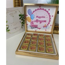 Siyah Lale Karton Kutulu Baskılı Madlen Çikolata 50 Adet