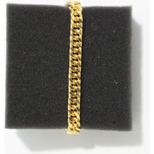 Luxon Collection Yassı Geçme Figürlü Çelik Gold Bileklik