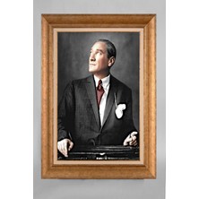 Giyense Özel Seri Altın Paspartulu Çerçeveli Atatürk Tablo T206