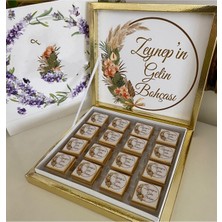 Siyah Lale Nikah Şekeri Karton Kutulu Baskılı Madlen Çikolata 50 Adet