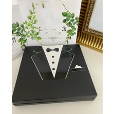 Siyah Lale Nikah Şekeri Karton Kutulu Baskılı Madlen Çikolata 50 Adet