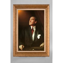 Giyense Özel Seri Altın Paspartulu Çerçeveli Atatürk Tablo T327