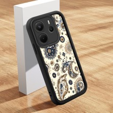 HONTINGA Xiaomi Redmi Note 14 ile Uyumlu Kılıfı Düşüme Önleyici Basitlik Anti Düşme Kamera Korumali Klasik Desenler Siyah Desen Yumuşak Silikon Telefon Kılıfı Kadın ve Erkek Için Uygundur K2-0214