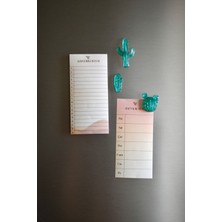 Paper Lab Studio Kaktüs Magnetli Haftalık Menü & Alışveriş Listesi Seti