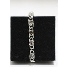 Luxon Collection Gümüş Renk Kıvrım Figürlü Gümüş Renk Bileklik