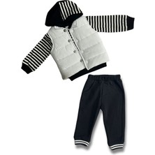 Loodus Unisex Bebek Şişme Yelekli Çizgili Takım