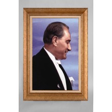 Giyense Özel Seri Altın Paspartulu Çerçeveli Atatürk Tablo T075