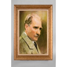 Giyense Özel Seri Altın Paspartulu Çerçeveli Atatürk Tablo T677